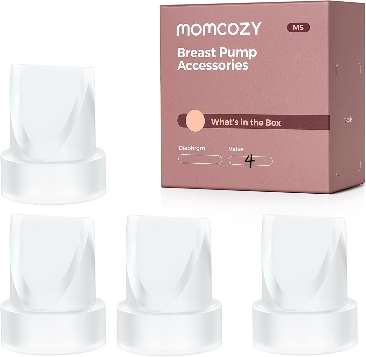Momcozy Válvulas de pico de pato M5, paquete de 4, piezas de repuesto para extractor de leche M5