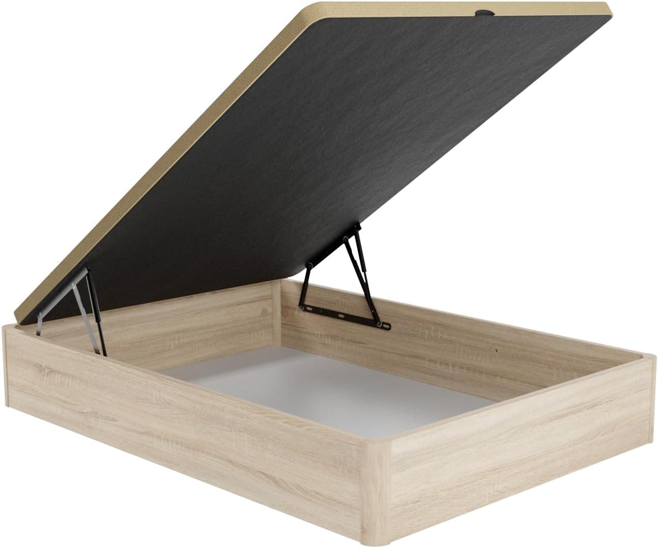 DUÉRMETE ONLINE - Canapé Abatible de Madera Súper Reforzado con Gran Capacidad, Esquinas Redondeadas, 150 x 190, Cambria