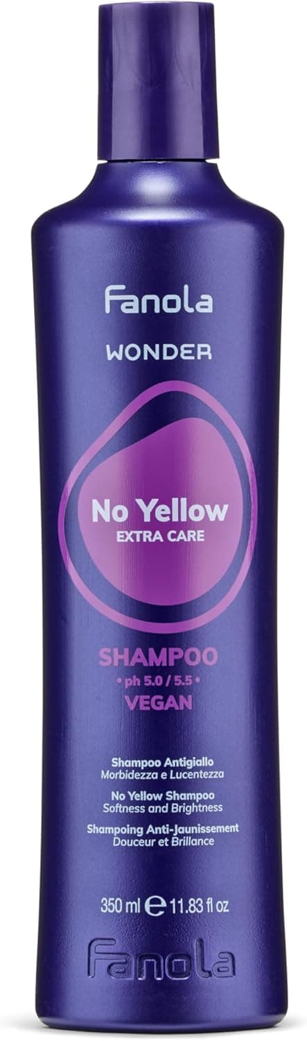 Fanola Wonder No Yellow Shampo, Champú Anti-Amarilleo, 350 ml