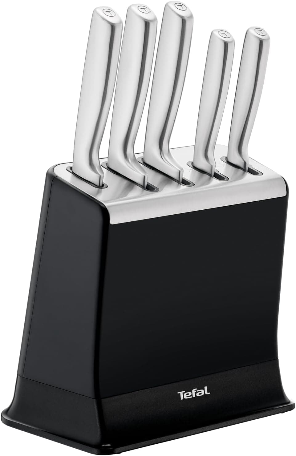 Tefal EverSharp, Set de 5 cuchillos, Bloque con afilador, Acero Inoxidable, Afilado duradero, K2976S04