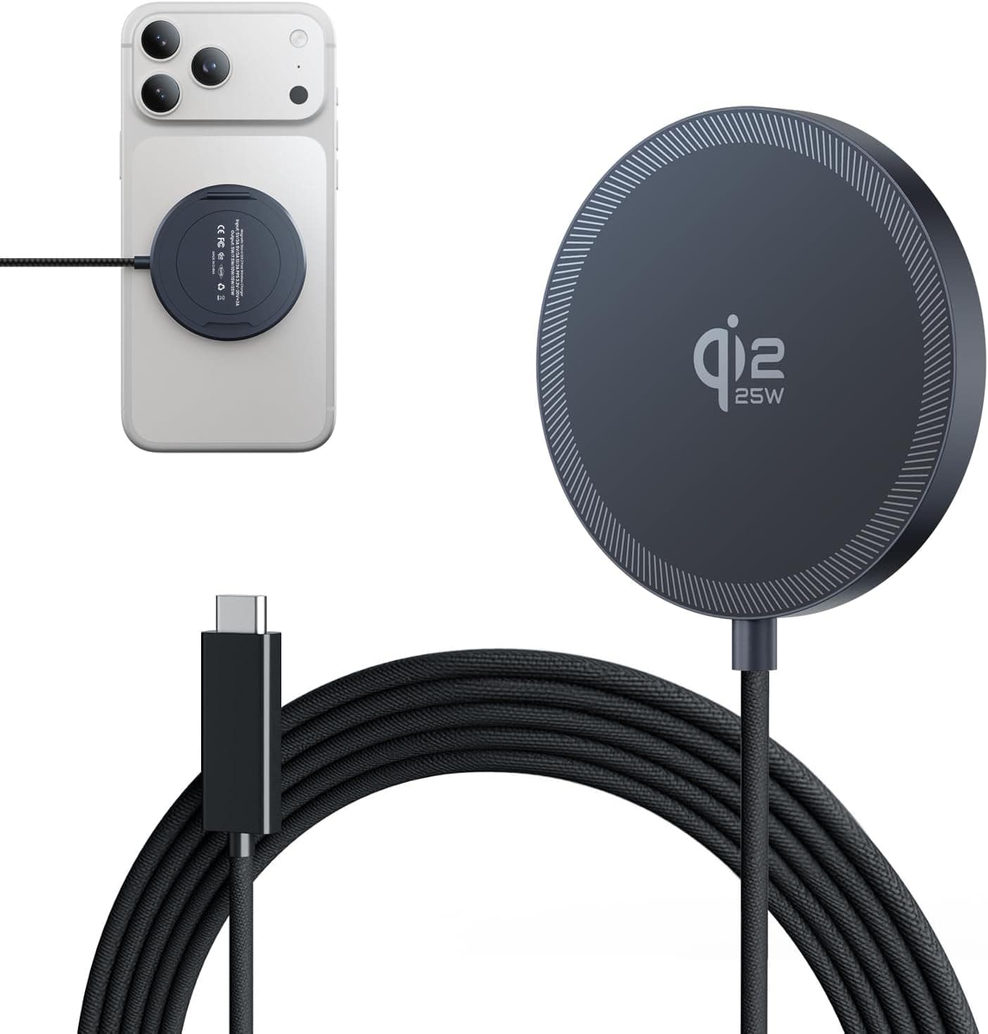 Qi2 25W Cargador Inalámbrico con Soporte Plegable para iPhone MagSafe