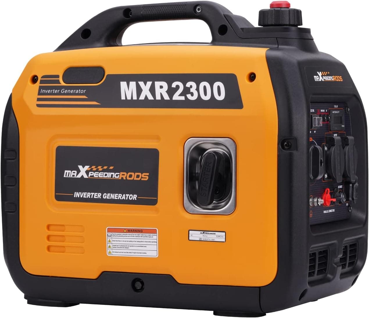 maXpeedingrods Generador Electrico Gasolina 2300W Pico Generador Inverter Silencioso Portátil de Emergencia, 230V Ligero Salidas USB/DC para Camping Autocaravan Apagon