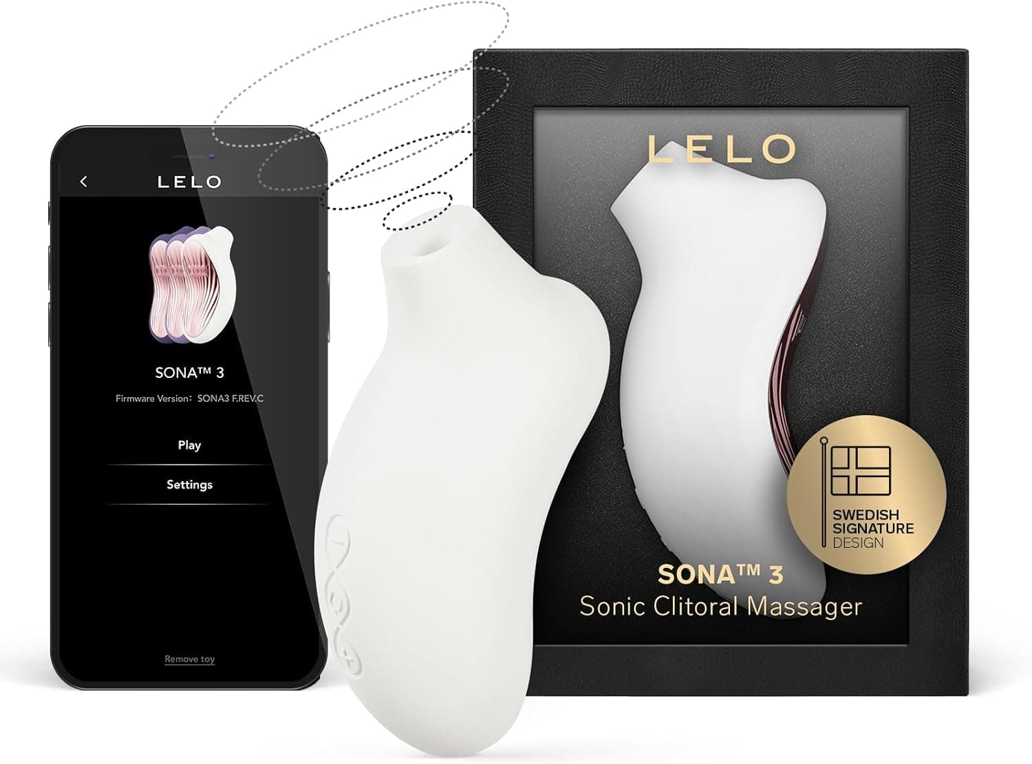 LELO SONA 3, Masajeador Sónico Femenino con Aplicación por Bluetooth, Succionador de Clítoris Femenino, Sex Toys 12 Modos de Placer, Juguetes Eroticos (White)
