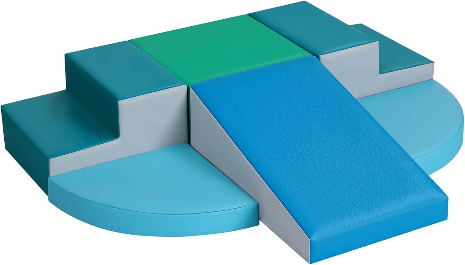 Wilwolfer Juego de 6 Bloques de Espuma para Niños: Cuero sintético Bloques Psicomotricidad Infantil - Set de Escalada Escalera Doble Suave Ligero para Interior Infantil para Escalar y Niños de 3+ Años