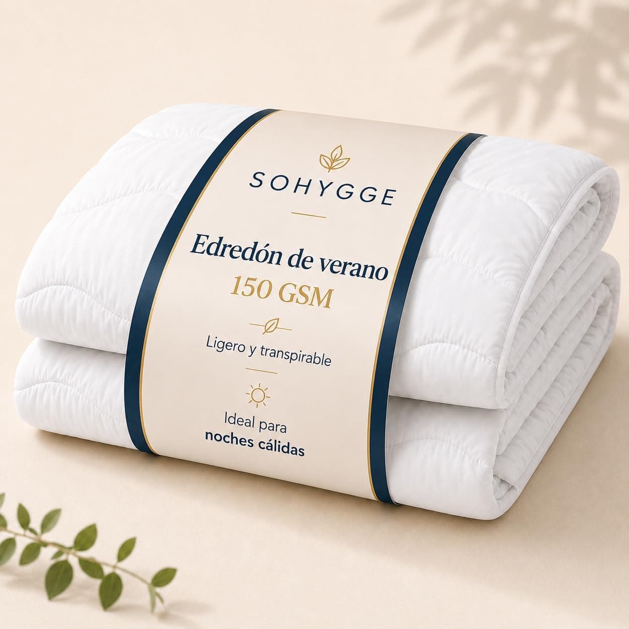 SOHYGGE Edredon Cama 150 – Ligero 150 gsm, Transpirable y Suave, Relleno Nórdico de Verano para Noches Calurosas (Cama 150/160-220 x 240 cm)
