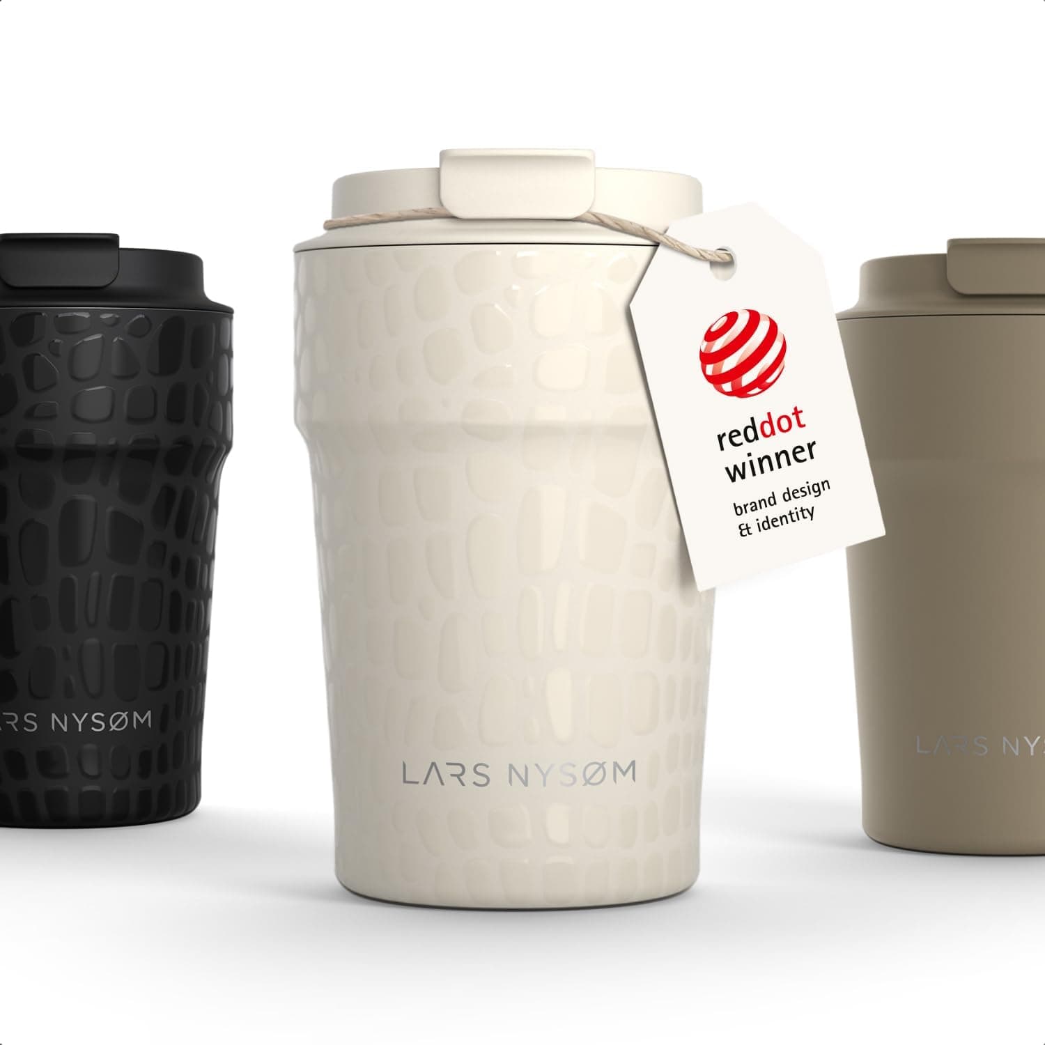 LARS NYSØM Taza Termica Cafe 380ml - Vaso Termo Cafe para Llevar - Aislante