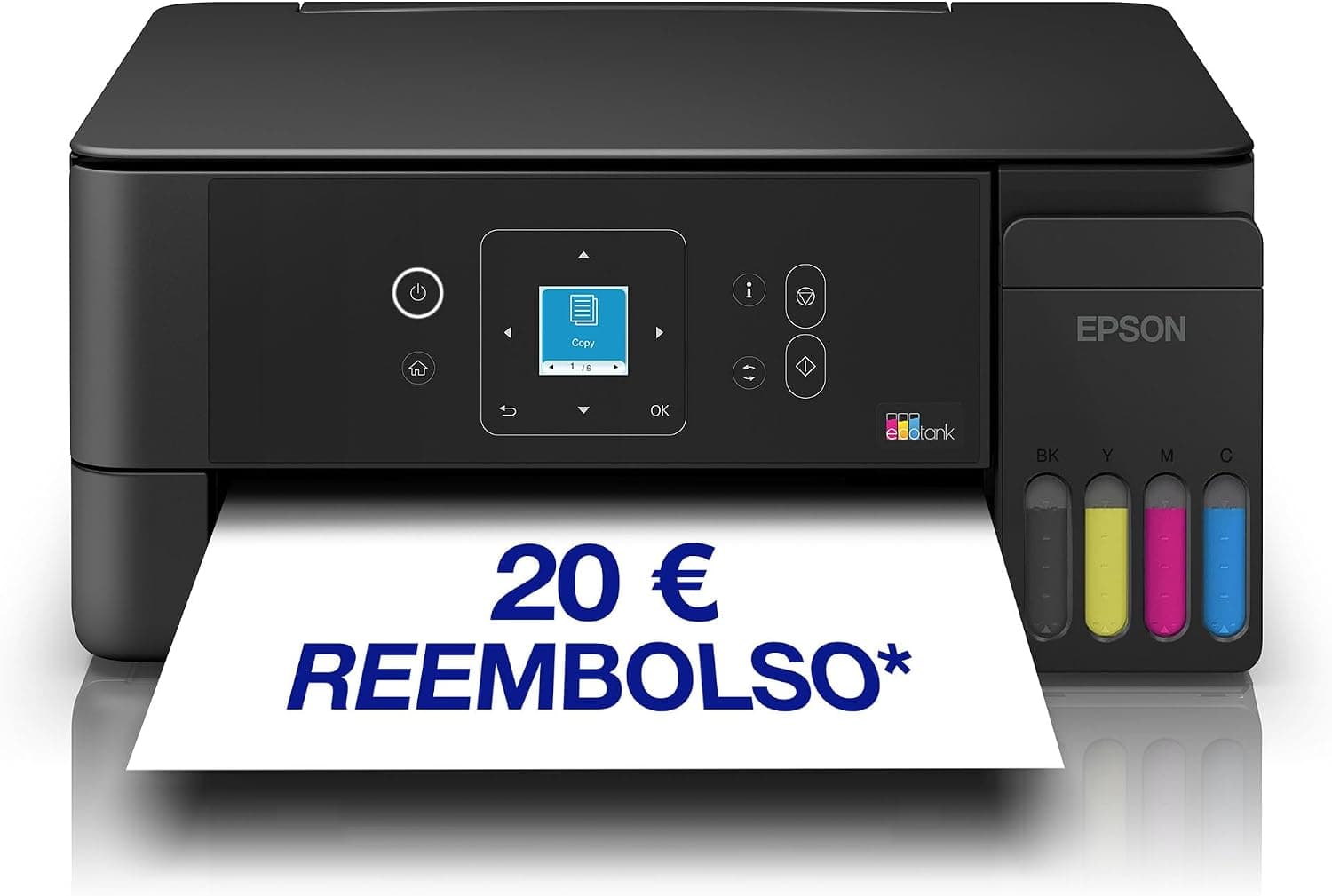 Epson EcoTank ET-2922 | para hogares dinámicos | Wi-Fi | A4 | Impresión, Copia, escaneado | Pantalla LCD | Compatible con AirPrint | Compacta | Incluye hasta 3 años de Tinta