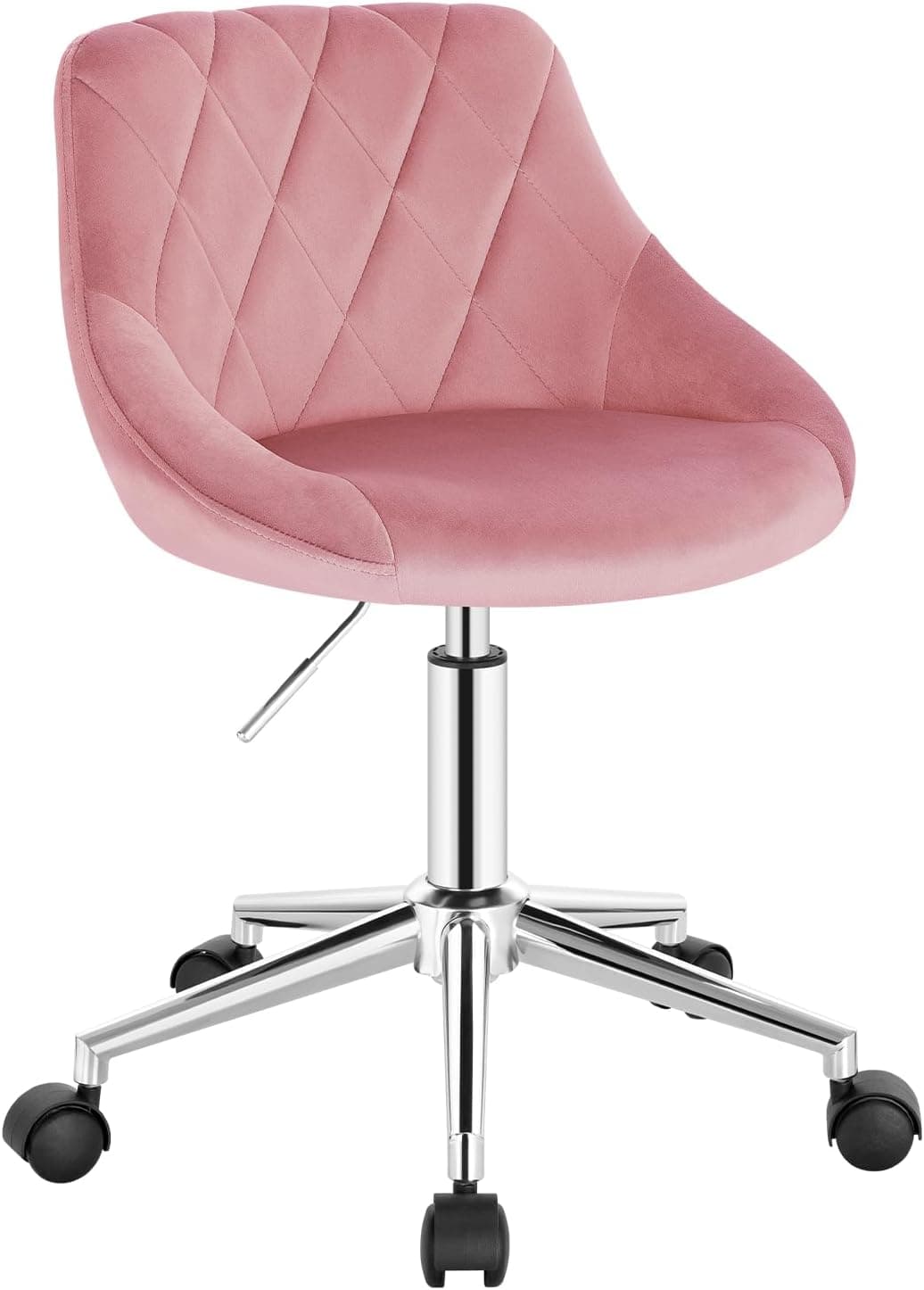 EUGAD Silla de Oficina en Casa, Silla Giratoria, Terciopelo, Rosa