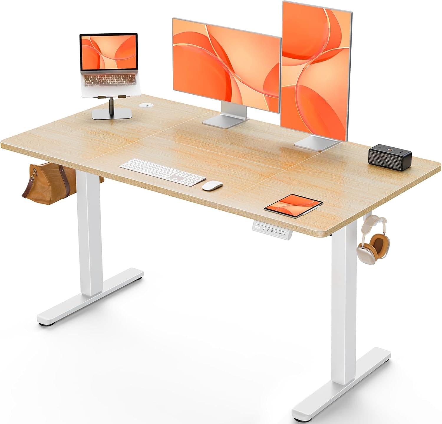 ErGear Escritorio Elevable Eléctrico, 120x60cm, Natural