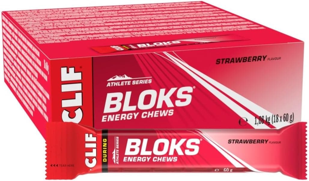 CLIF BLOKS Strawberry Gominolas Energéticas, 18 x 60 g
