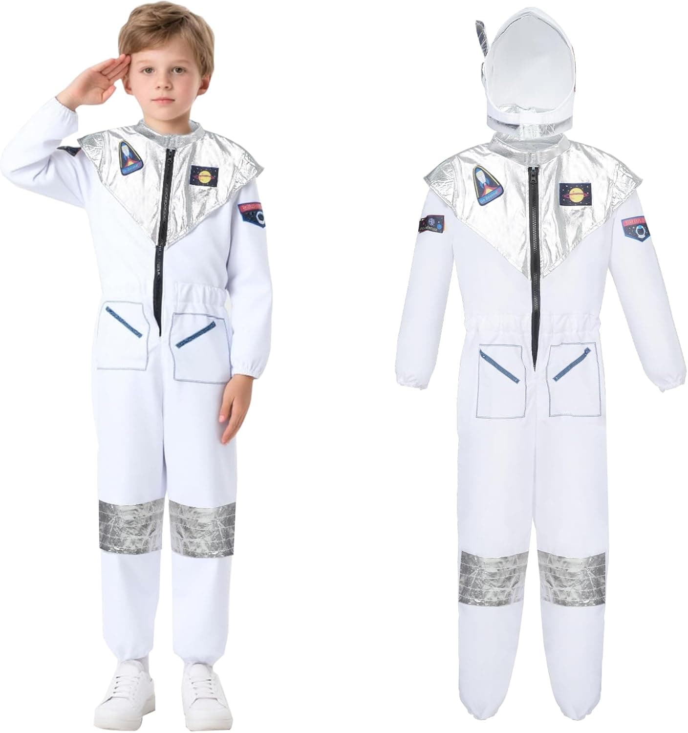 Disfraz Astronauta Niño, Disfraz de Astronauta Niñas con Casco, Regalo para Niño 4-8 Años para Fiesta Carnaval Halloween Cosplay