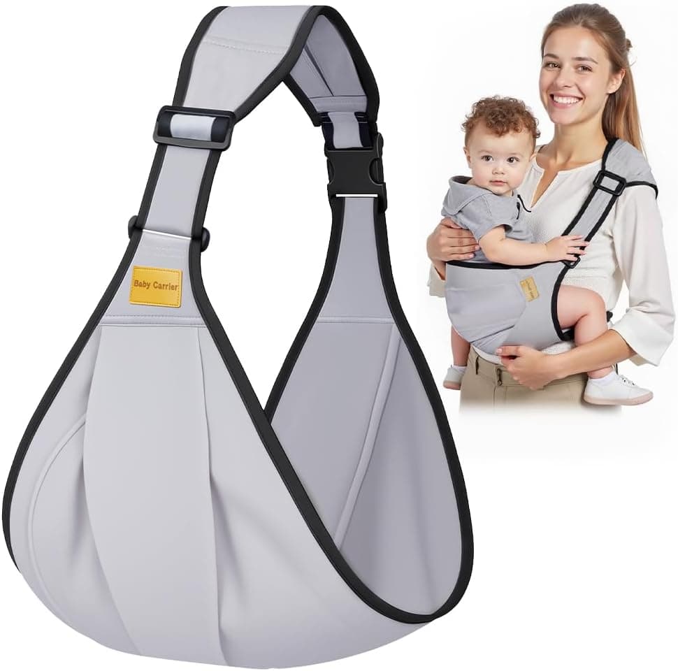 AOOWU Portabebés Portátil, Portabebés Ergonómico Transpirable para Bebés de 6 a 36Meses, Ajustable Multifuncional Plegable para Bebés y Niños de Hasta 25kg (Negro)