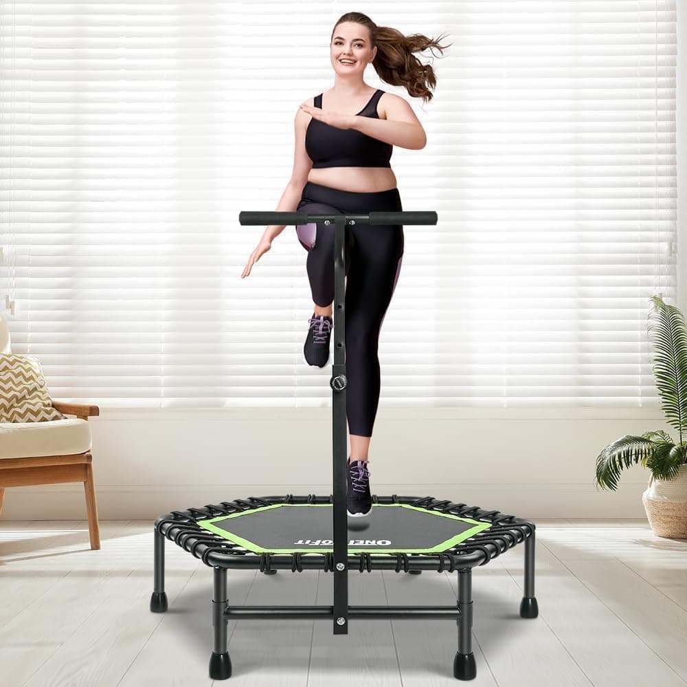 ONETWOFIT 107/114cm Trampolín con Asas,trampolín de Rebote para Adultos