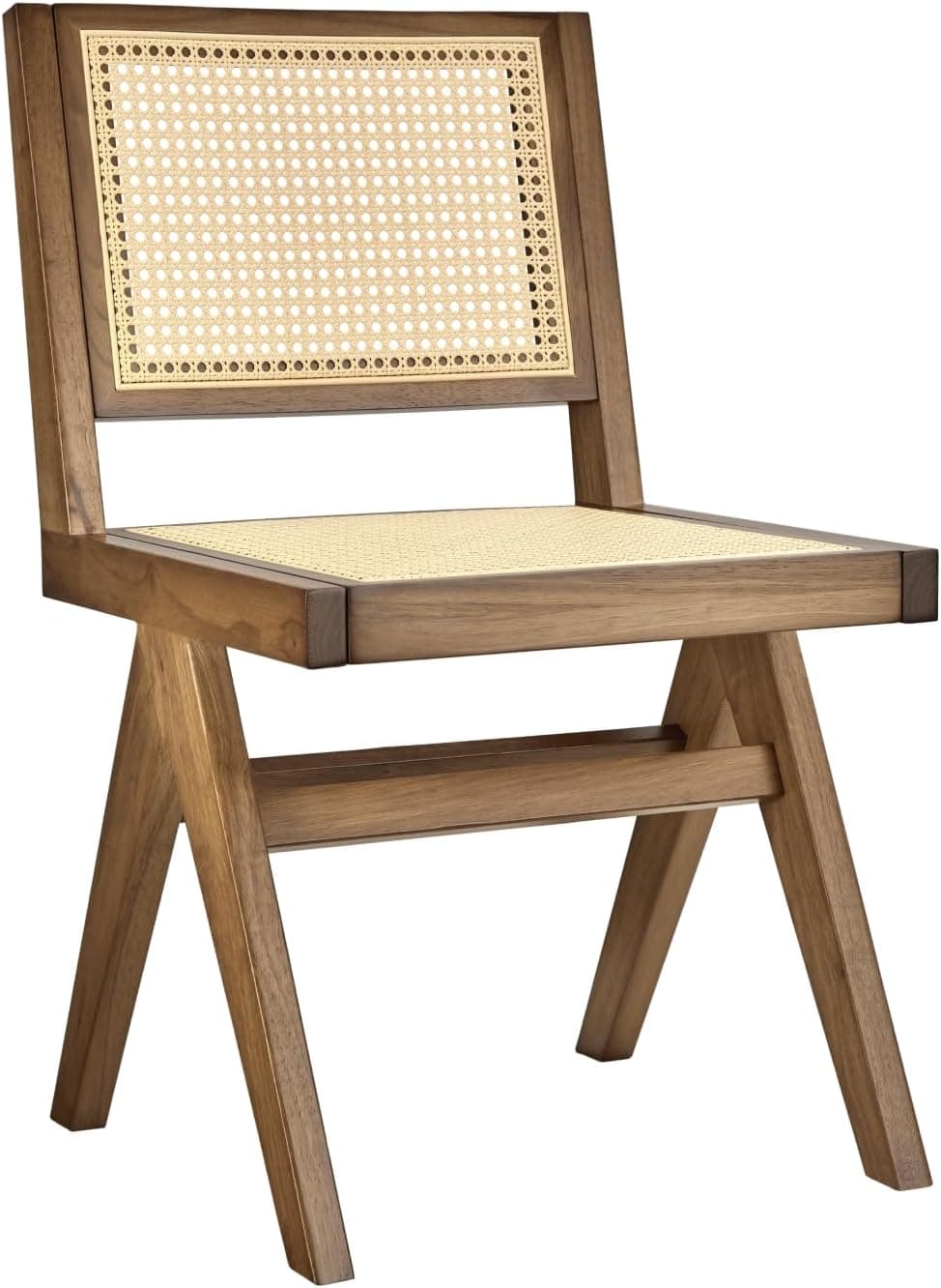tectake® Silla de Comedor de Madera Maciza, Ratán Vienés, Estilo Boho