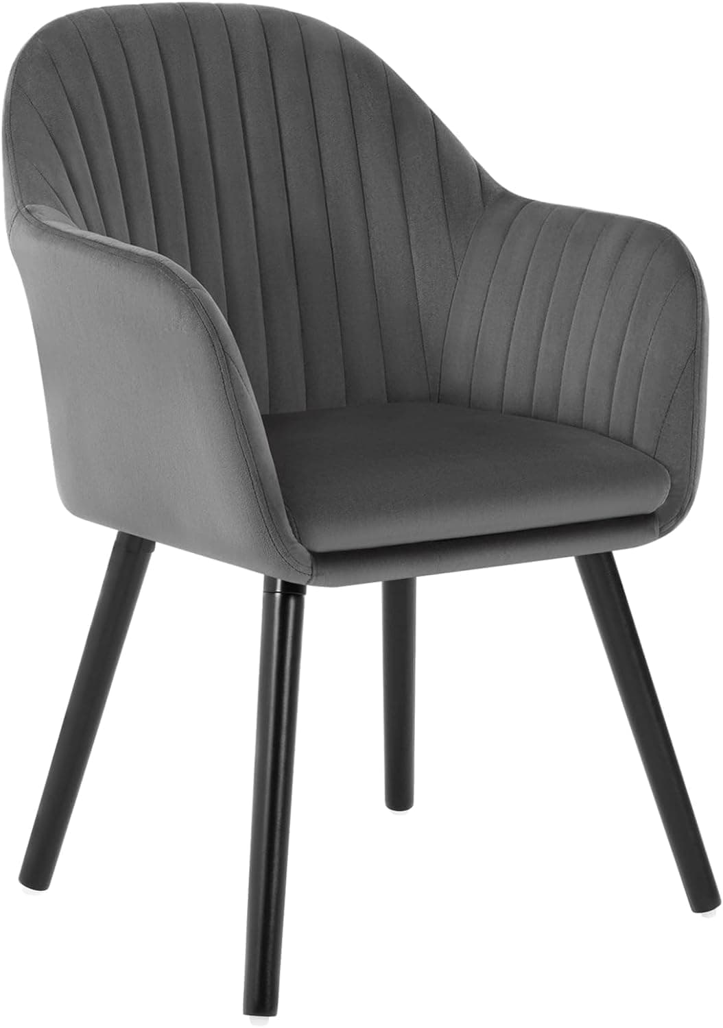 WOLTU Silla de Comedo,Terciopelo,Gris Oscuro-Negro