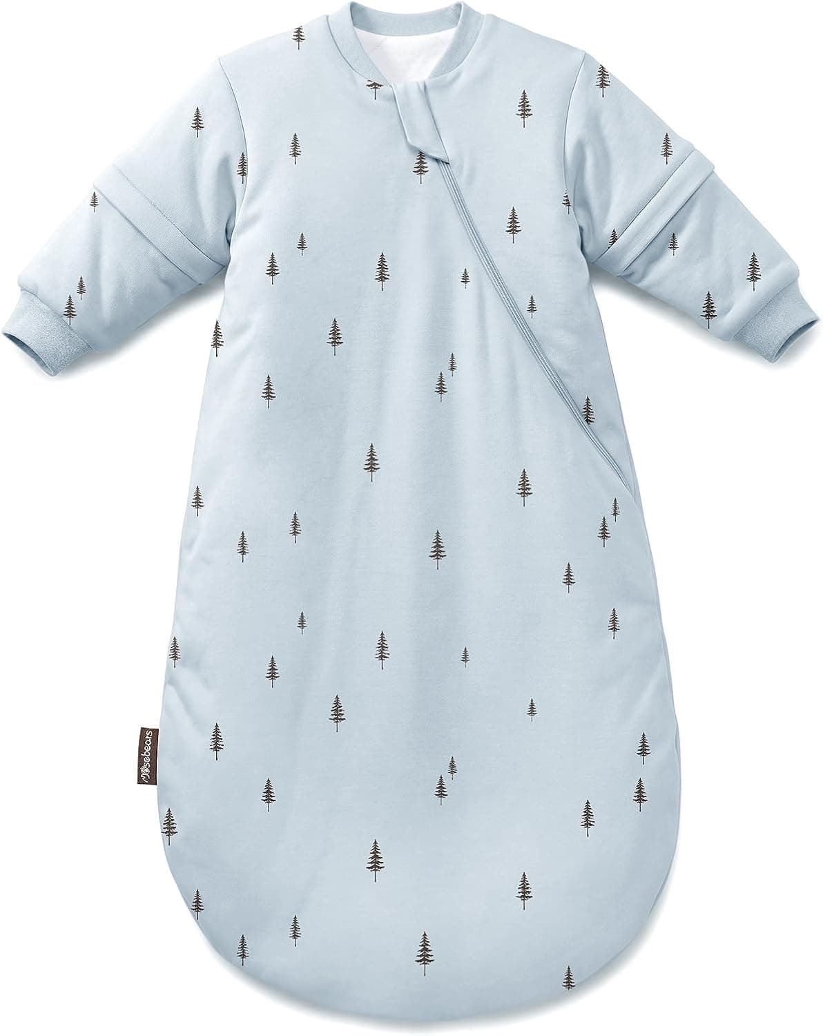 Mosebears Saco Dormir Bebe Invierno TOG 2.5 con Mangas Desmontables,Blue, 0-6 Meses