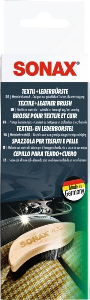 SONAX ﻿Cepillo de Limpieza Textiles + Cuero﻿ (1 Unidad) en seco y húmedo