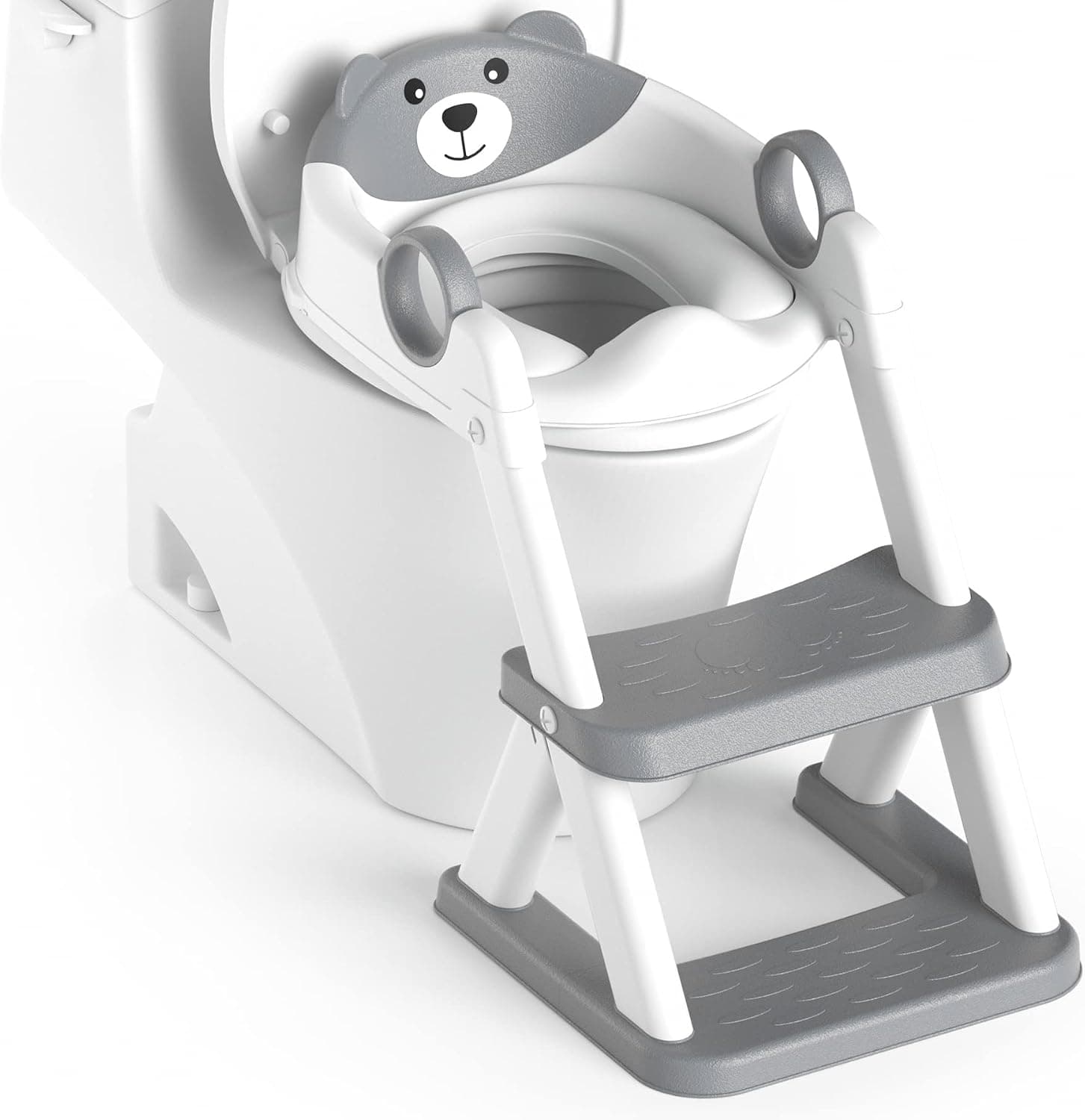 Adaptador WC Niños, Plegable Portatil Infantil Asiento Inodoro, Inodoro de Entrenamiento 2 en 1 para Niños, Cojín Antideslizante y Antisalpicaduras, Taburete de Escalera