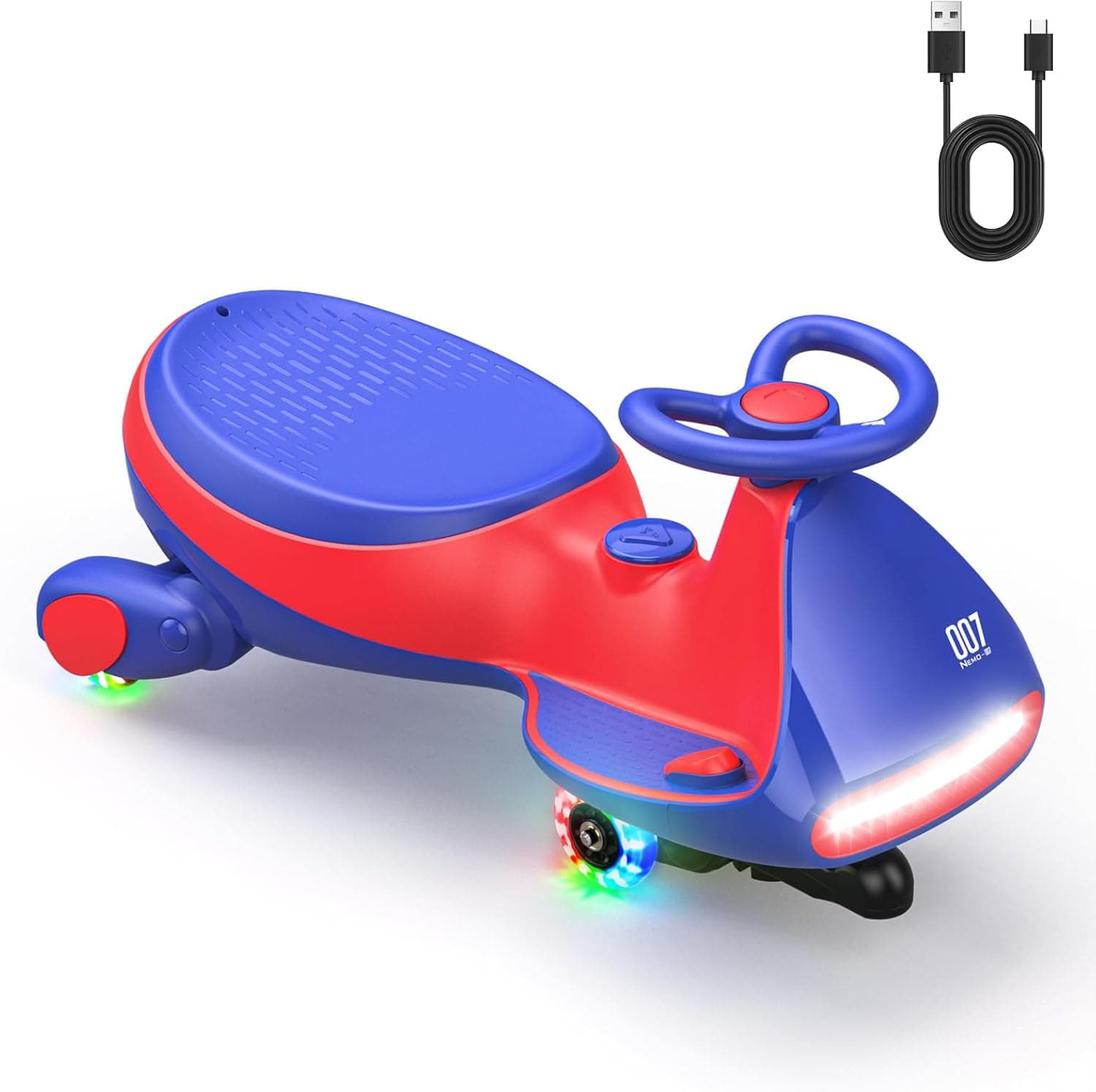 FanttikRide N7 Pro Coche Eléctrico para Niños 12V, Antivuelco, Rojo y Azul