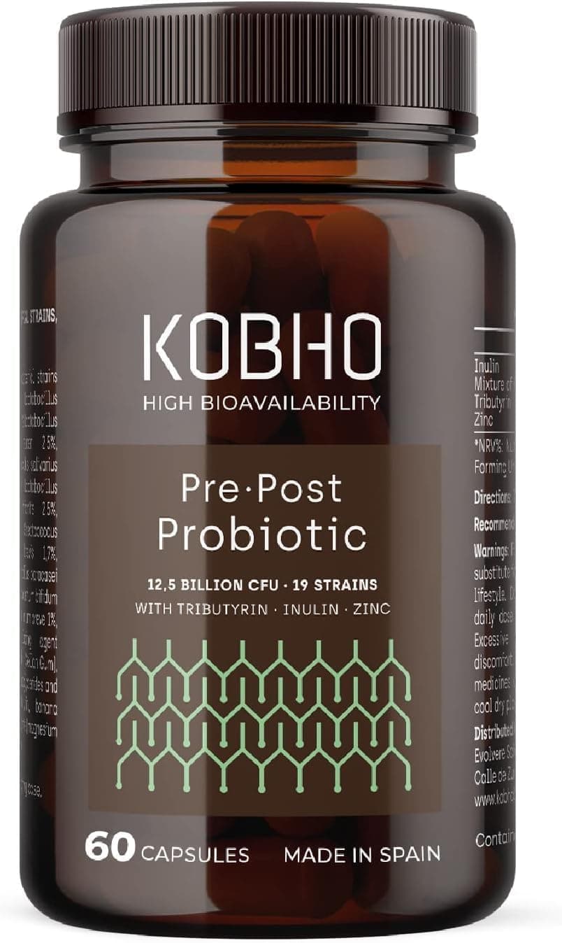 Probiótico con Prebióticos, Postbióticos y Zinc, 60 cápsulas