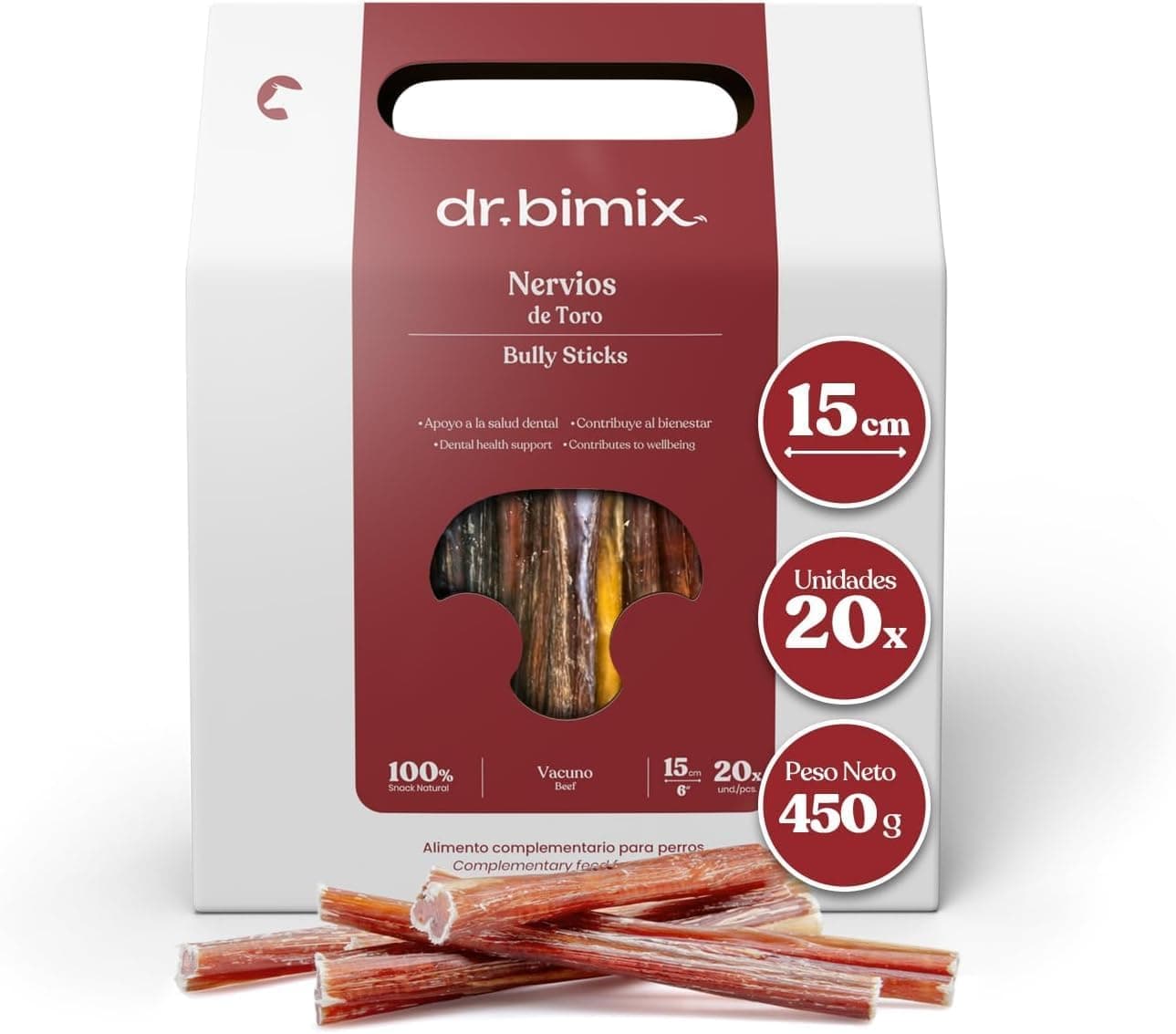 Nervio de Toro para Perros Snack Natural Higiene Dental 450g