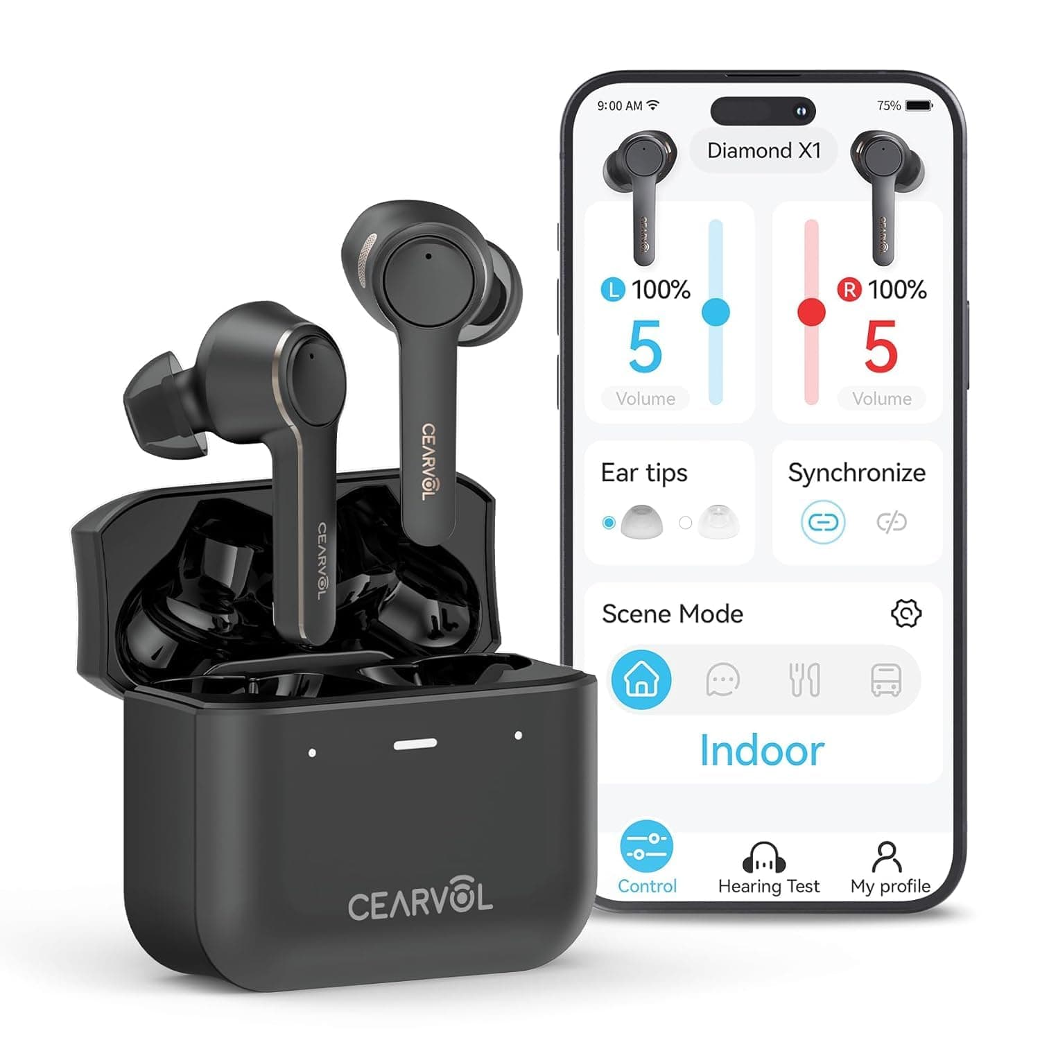 Diamond X1 Amplificador de Sonido con Bluetooth 5.3, App iOS/Android, 16 Canales y Reducción de Ruido, Negro