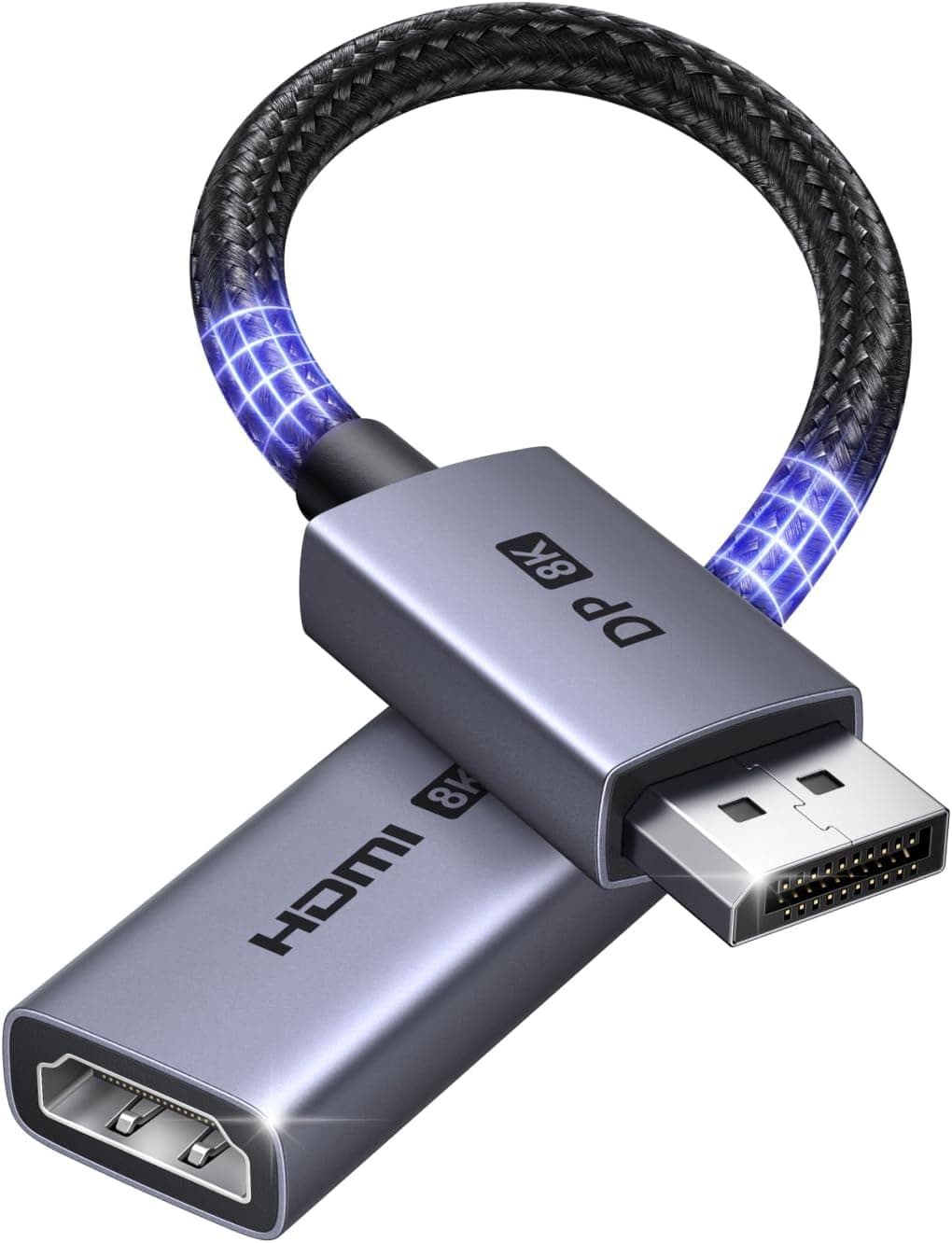UGREEN 8K Adaptador DisplayPort a HDMI Unidireccional 8K 60Hz 4K 240Hz 20CM