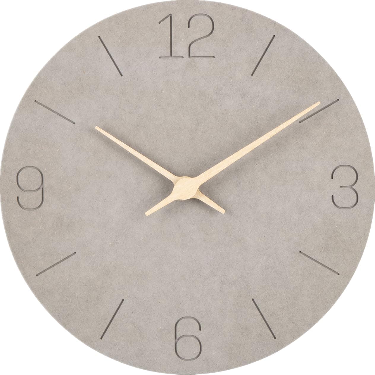 Reloj de pared de batería, 30,5 cm, redondo, silencioso, grande, moderno, de madera, gris, vintage, para niños, exteriores, cocina, dormitorio, ducha, oficina, jardín, salón