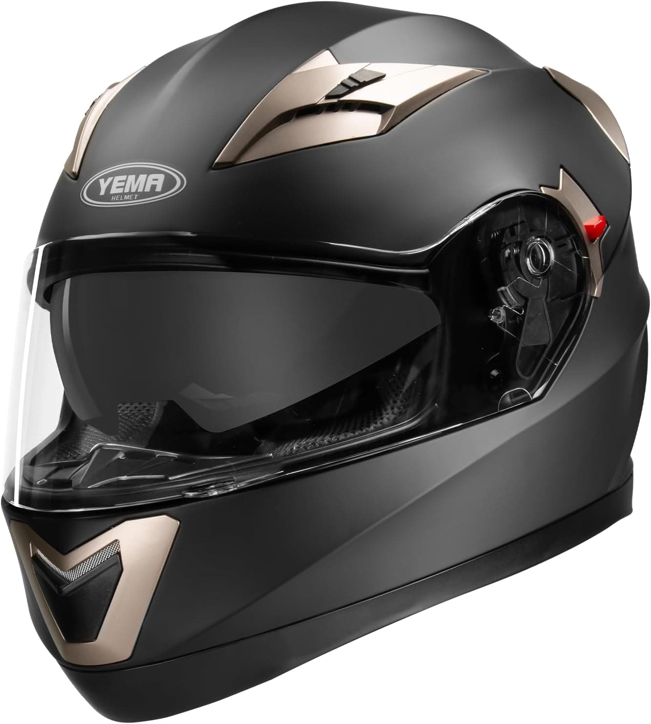 Casco Moto Modular ECE Homologado - YEMA YM-925 Casco de Moto Integral Scooter para Mujer Hombre Adultos con Doble Visera