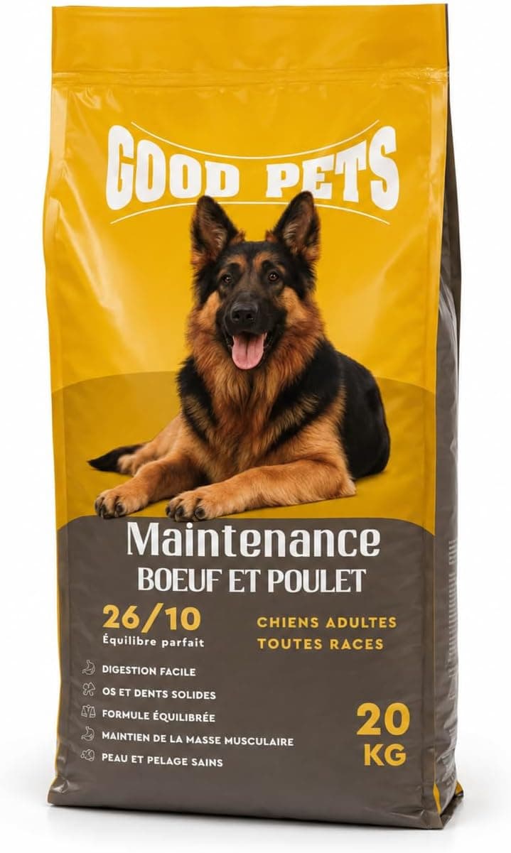 Good Pets Maintenance Pienso para Perros Adultos 20 kg, Vacuno y Pollo, Fórmula 26/10, Alimento Completo para Todas Las Razas, con Arroz Integral