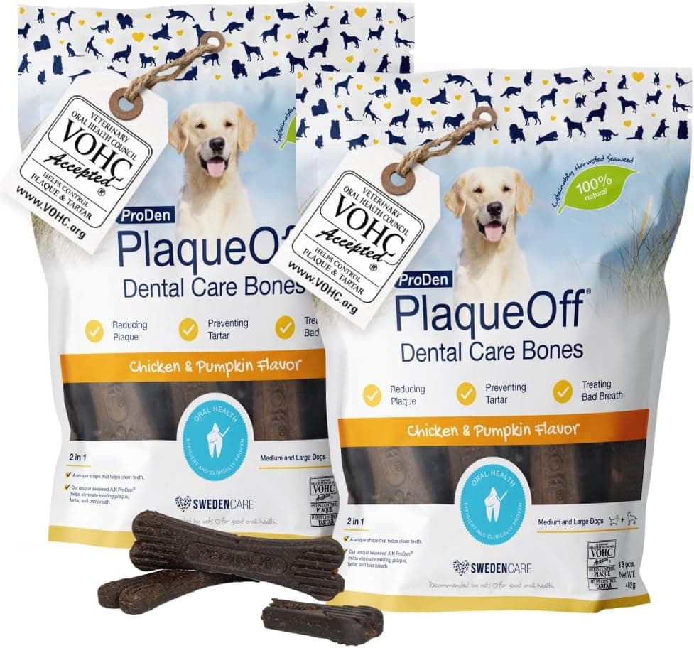 ProDen PlaqueOff Pack de Huesos Dentales para Perros Sabor Pollo 26u