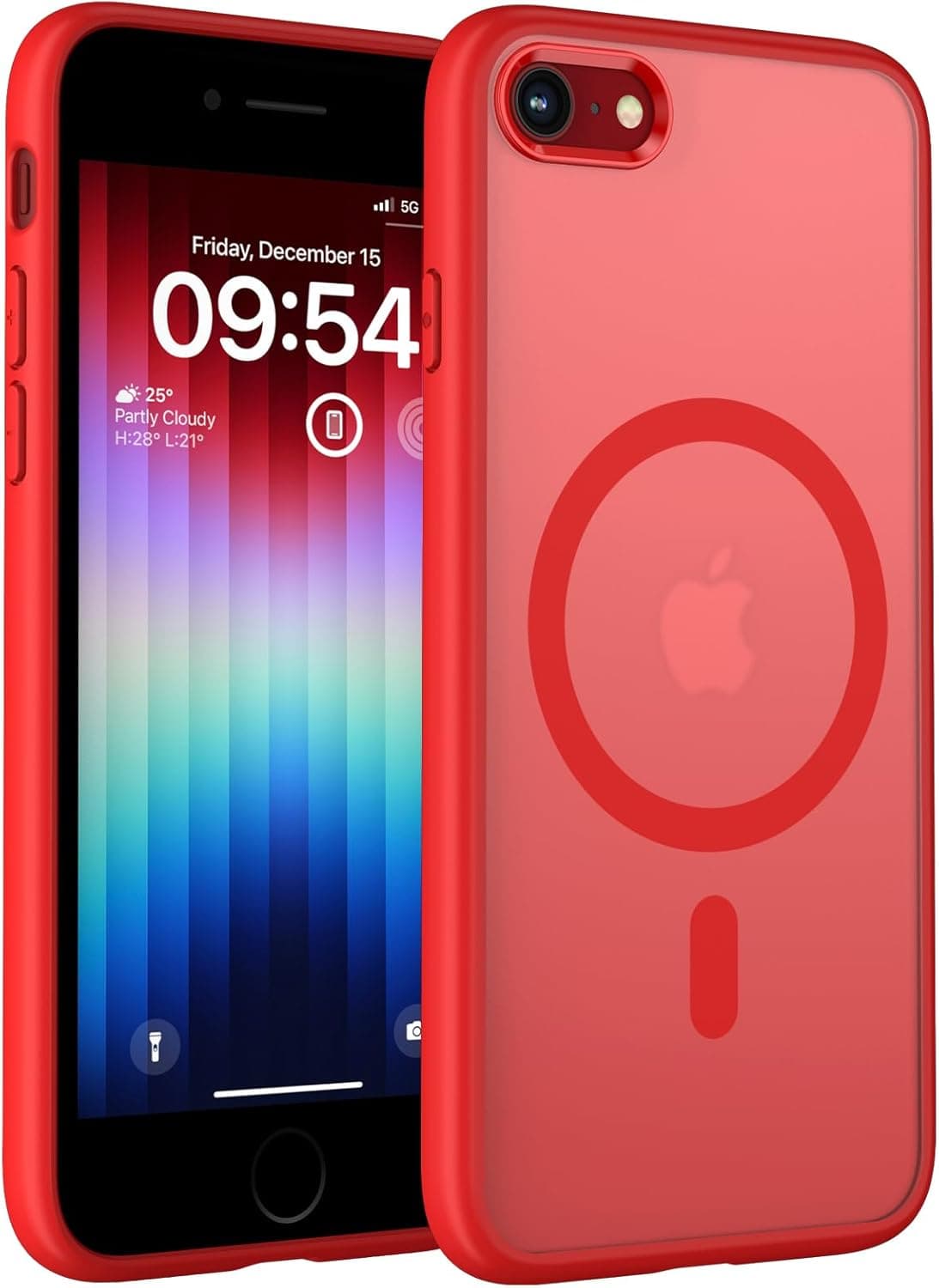 TOCOL Funda para iPhone SE 3/2 (2022/2020), iPhone 8/7, Rojo