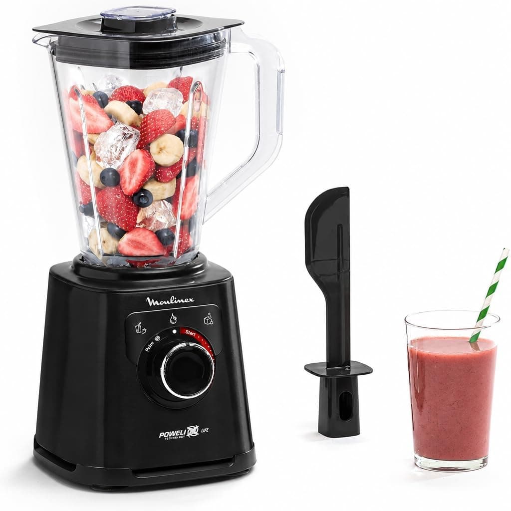Moulinex PerfectMix, Batidora Vaso 1200W Powelix Life AutoClean Pica Hielo