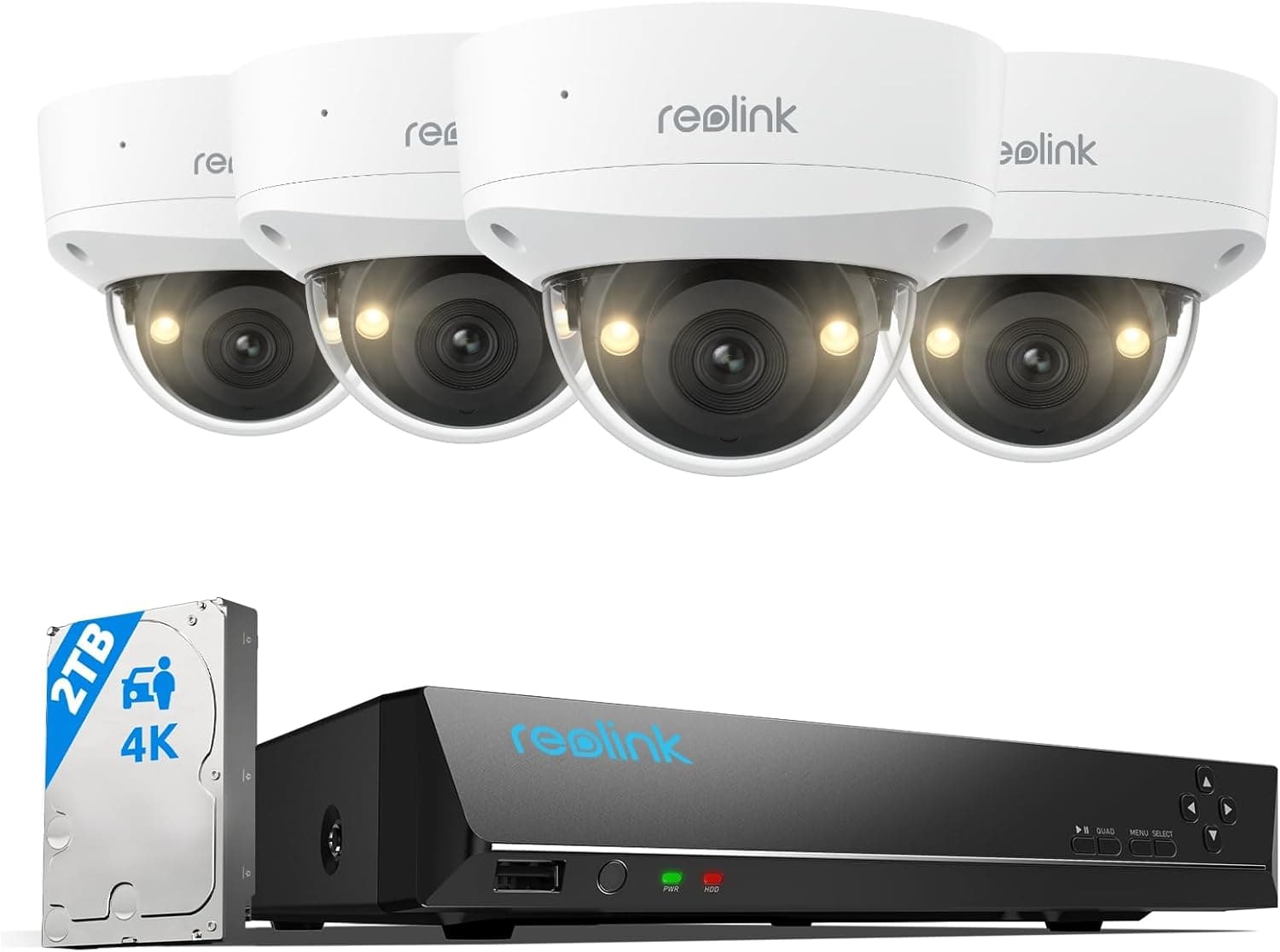 Reolink 4K Kit Camaras de Vigilancia PoE, Antivandalismo IK10, RLK8-800V4