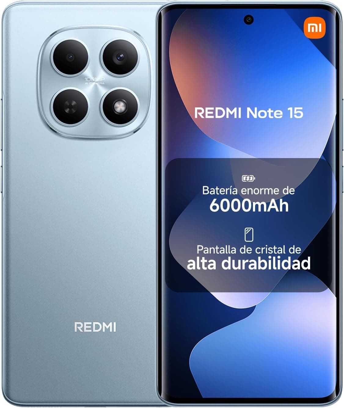 XIAOMI REDMI Note 15 Smartphone de 8+256GB Azul Glaciar batería de 6000 mAh