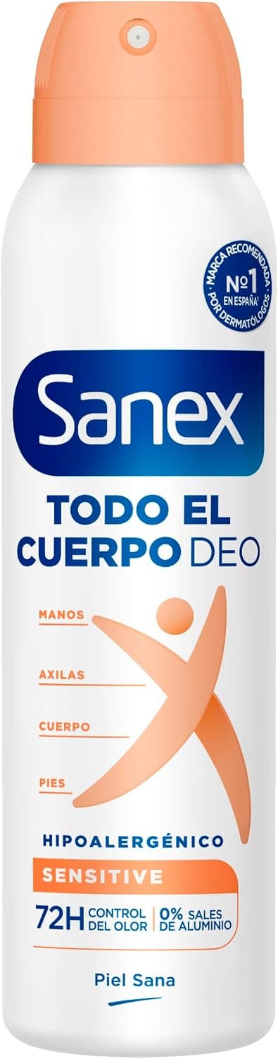 Sanex Deo Todo el Cuerpo, Spray Desodorante Sensitive, 150ml