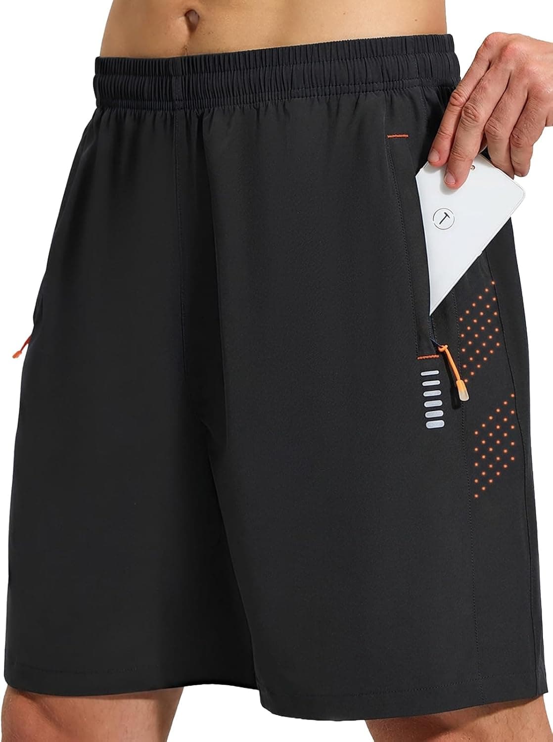 Cimic Pantalones Corto para Hombre con Bolsillos con Cremallera Funcional