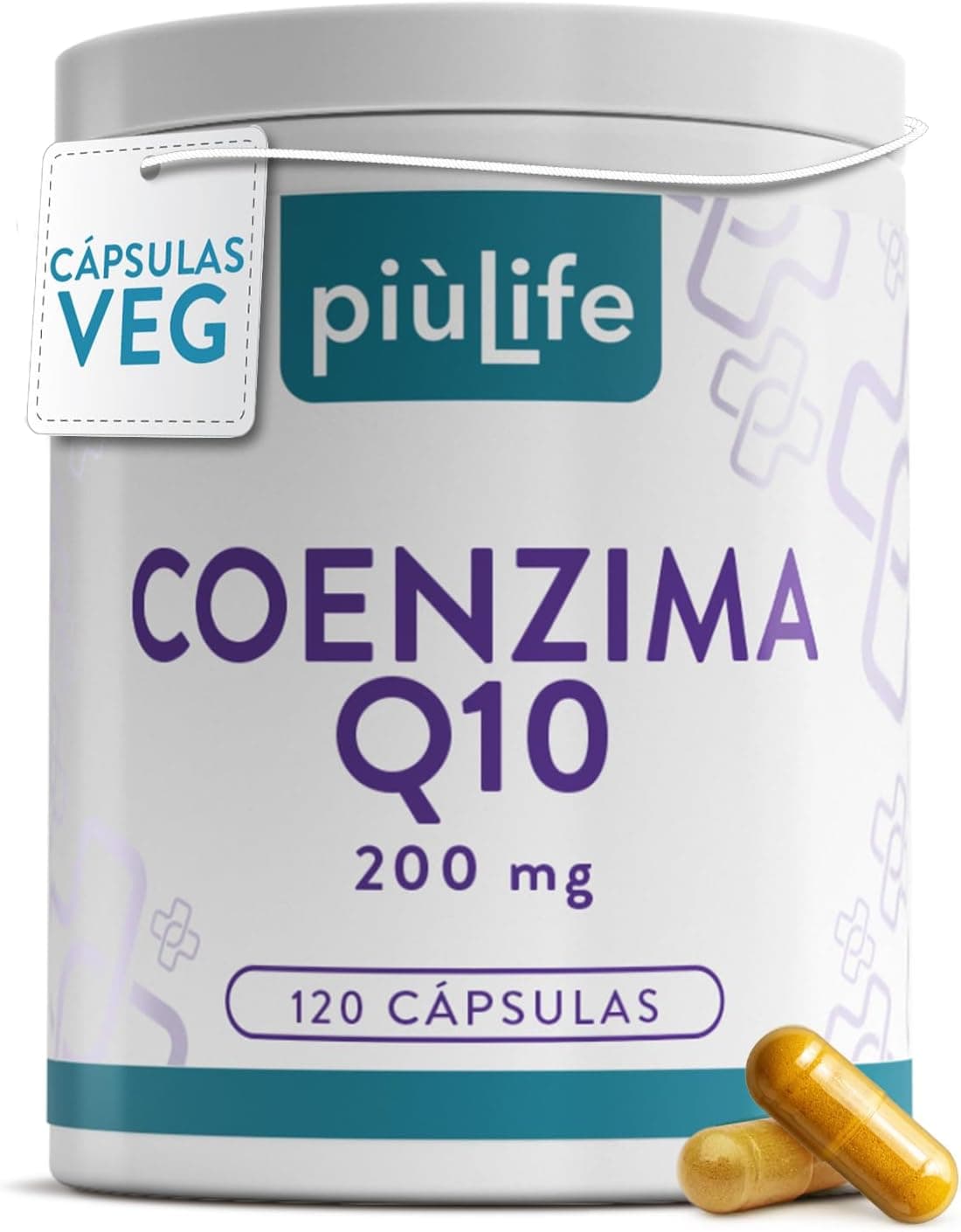 Coenzima Q10 200mg PiùLife, 120 Cápsulas Vegetales, 1 Al Día