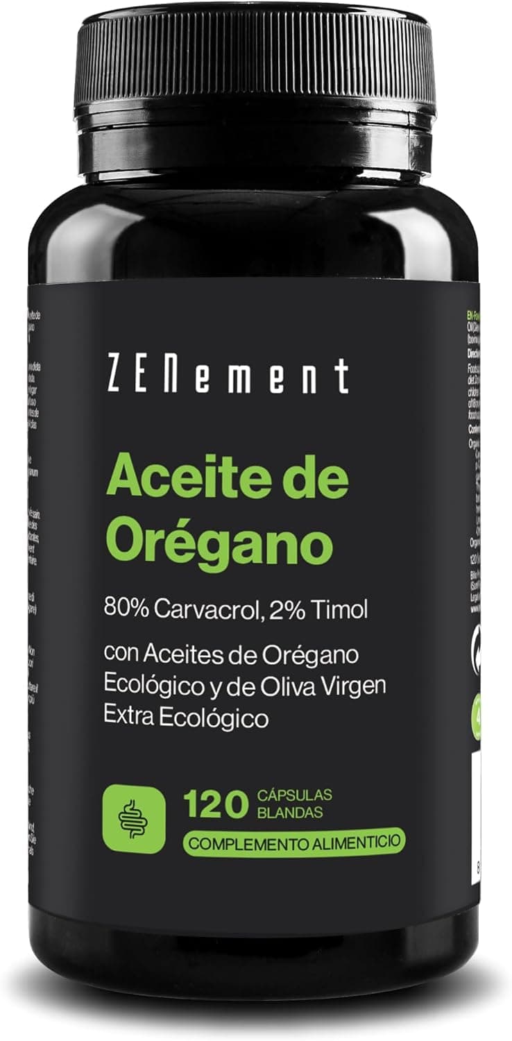 Aceite de Orégano 80% Carvacrol y 2% Timol - AOVE Ecológico - 120 Cápsulas