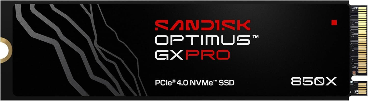 SANDISK Optimus GX PRO 850X NVMe SSD 1 TB (hasta 7300/6300MB/s velocidades de lectura/escritura secuencial, M.2 2280, PCIe 4.0) Almacenamiento de expansión para gaming, SSD interno de alto rendimiento