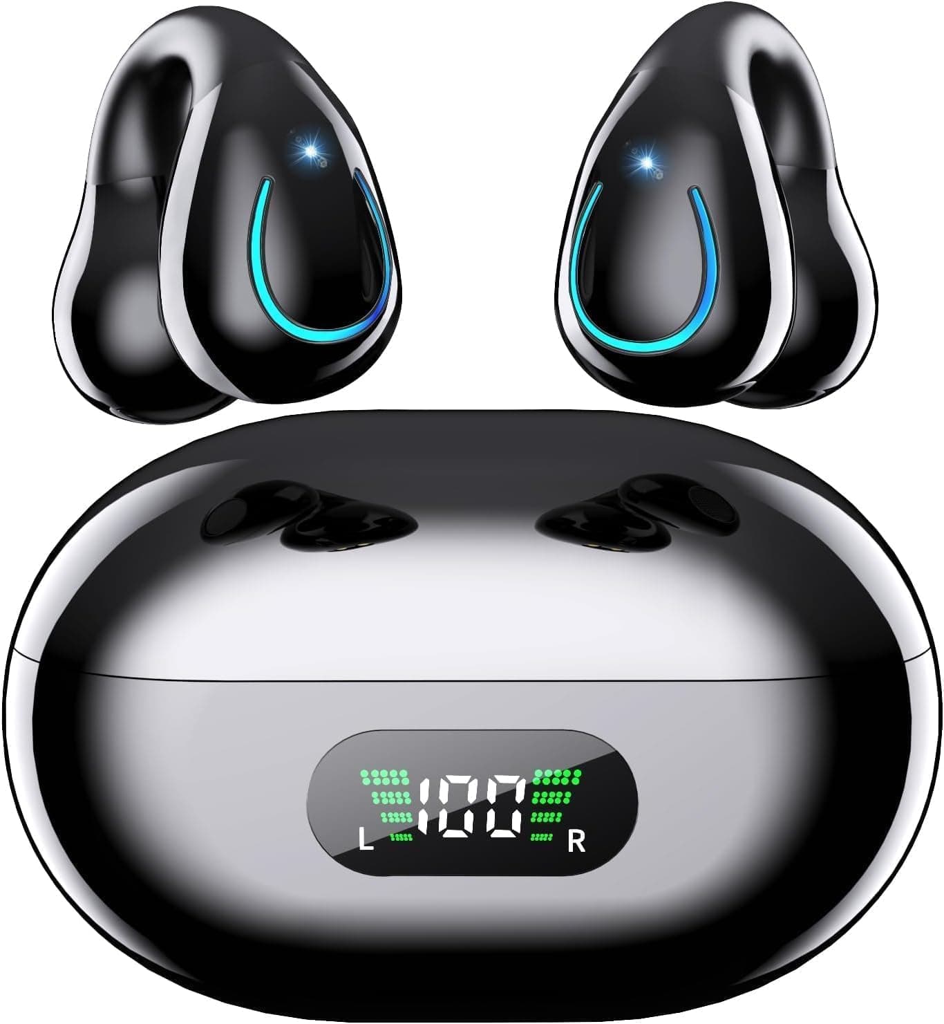 Auriculares Open Ear Bluetooth Deportivos, Clip Oreja, 80H, ENC, IPX7