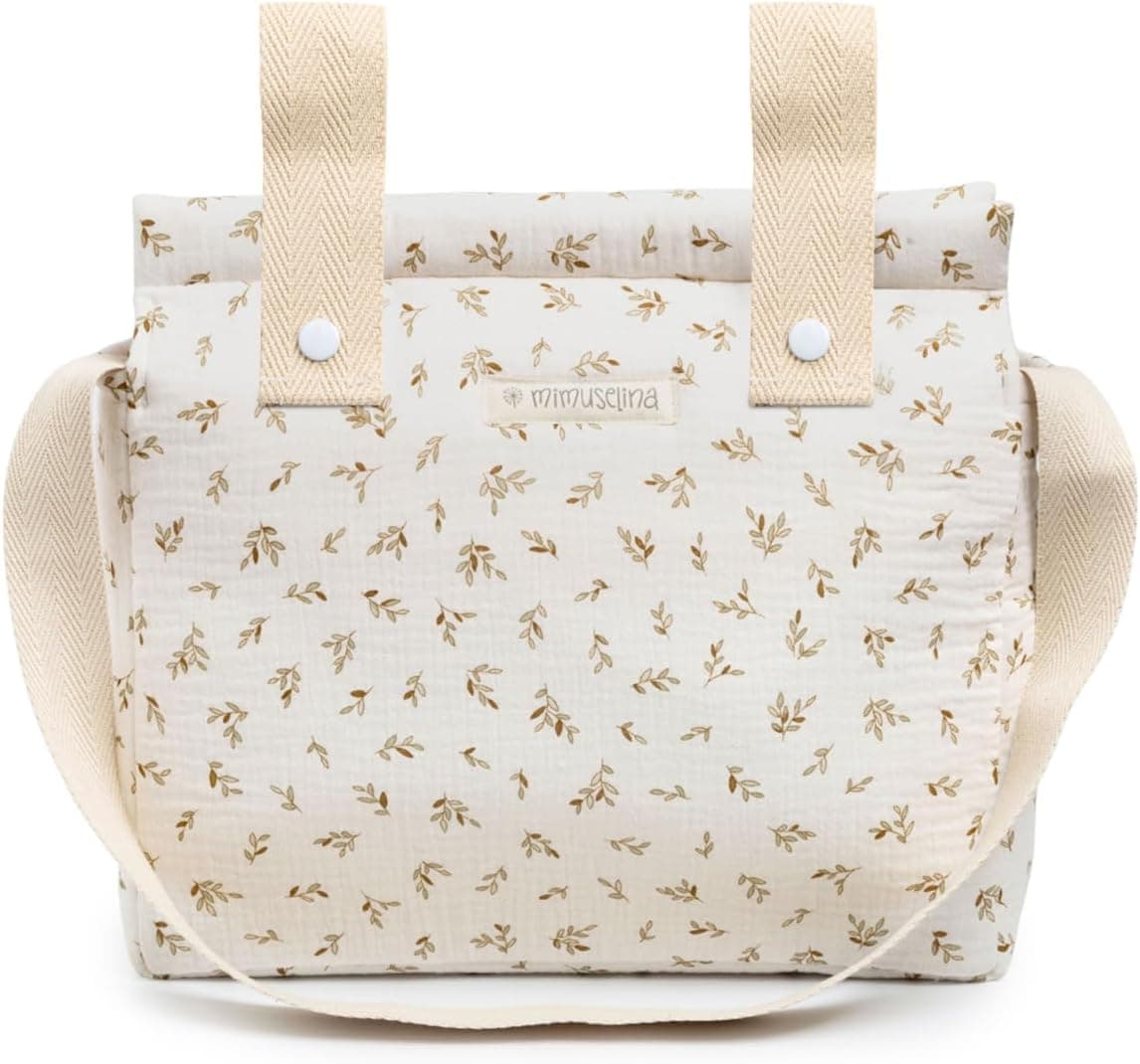 MIMUSELINA Bolso Carro Bebe | Pañalera Bebe organizador para silla paseo con gran capacidad | Bolso Maternidad Elegante y Práctico | Hecho en España