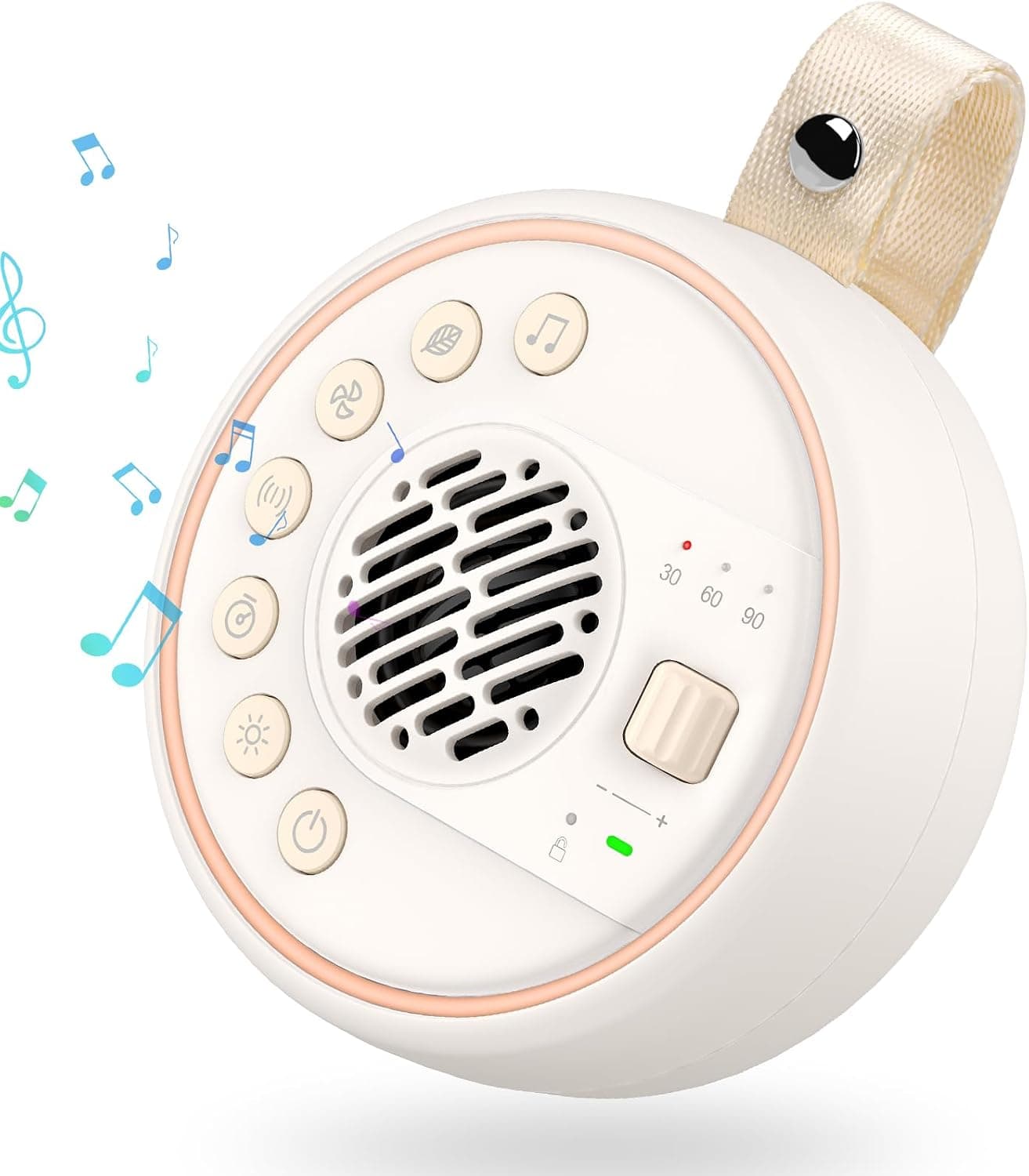 Maquina Ruido Blanco Bebe,Máquina Ruido Blanco Portátil Bebé con 22 Sonidos丨60Volumen丨3 Temporizador y 2000mAh Gran Capacidad Ruido para Bebés/Adultos
