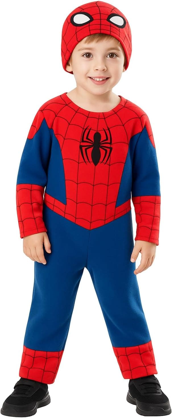 RUBIES – Marvel Oficial – Disfraz infantil clásico Spider-Man – 2/3 años – Disfraz con mono + gorro. Para Carnaval, Halloween, cumpleaños