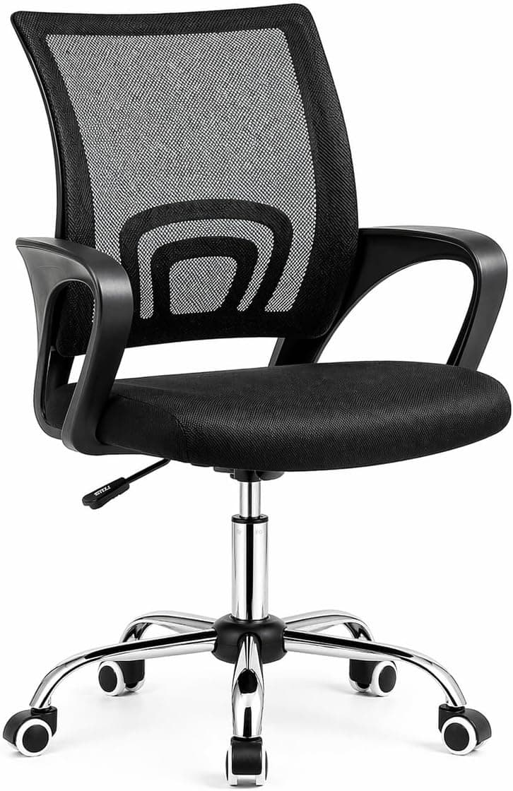 T-LOVENDO.ES Silla de Oficina Ergonómica con Ruedas y Respaldo Transpirable | Altura Regulable y Soporte Lumbar | Ideal para Escritorio, Estudio o Habitación Juvenil | Diseño Moderno y Confortable