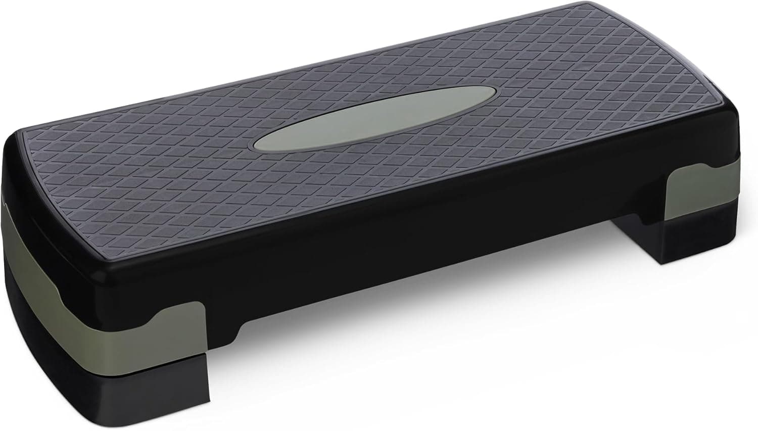 Amazon Basics Plataforma de Step para Ejercicios Aeróbicos, Escalón Ajustable para Entrenamiento en Casa, 68.58cm, Negro/Gris