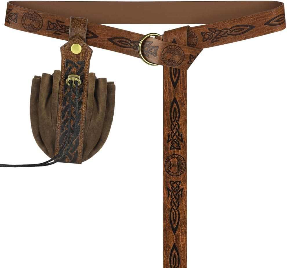 CinturóN Medieval, Cinturón Vikingo y Bolsa de Cuero Accesorios