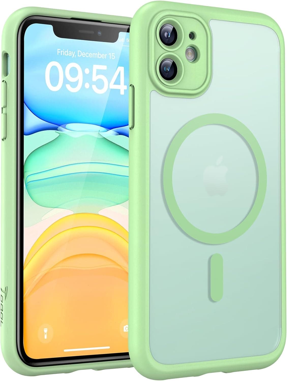 TOCOL Funda para iPhone 11 (6,1"), Compatible con MagSafe, Verde Claro