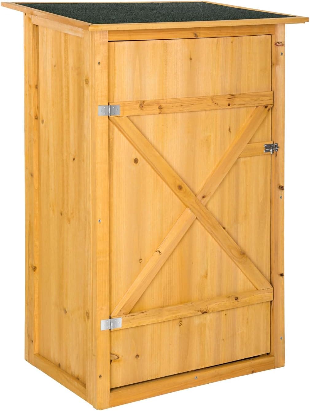 tectake® Caseta Jardín Exterior de Madera Impregnada, Impermeable, Armario Con 2 Estantes y Puerta Doble, Cobertizo, Amplio