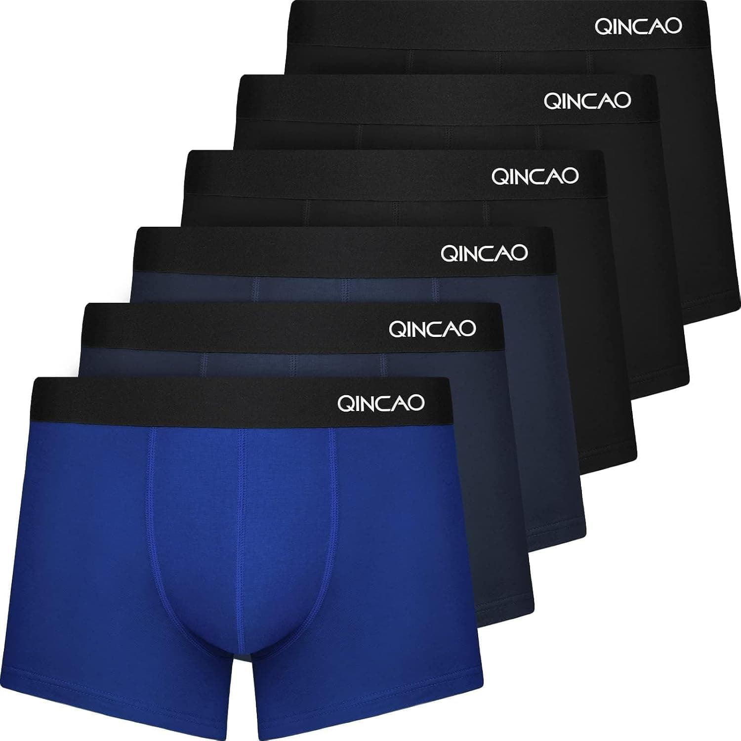 QINCAO Calzoncillos Hombre Boxer Paquete de 6, Suave y Ajuste Cómodo